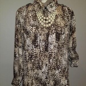 DKNY Leopard Print Blouse Size XL - 3 for $20